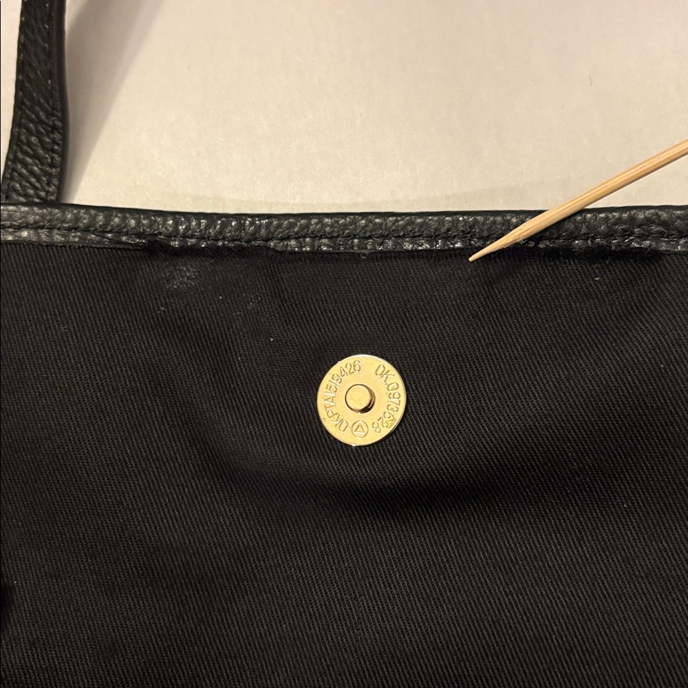 Laggo Siena Tote in Black Pebbled Leather, Zip Pockets, Classic, 13.5x12.5x5" - Picture 13 of 13